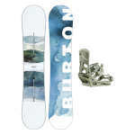 Placa Snowboard BURTON - CULTIVATOR Flat Top WATERCOLOR 155 W26 x Legaturi Snowboard BURTON - Men's - MISSION TALC GREEN M W26