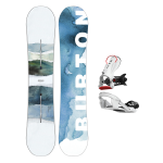 Placa Snowboard BURTON - CULTIVATOR Flat Top WATERCOLOR 155 W26 x Legaturi Snowboard CLEW Freedom 1.0 2025  White