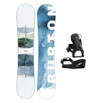 Placa Snowboard BURTON - CULTIVATOR Flat Top WATERCOLOR 155 W26 x Legaturi Snowboard CLEW Independence 1.0 2026 - Black