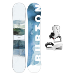 Placa Snowboard BURTON - CULTIVATOR Flat Top WATERCOLOR 155 W26 x Legaturi Snowboard CLEW Independence 1.0 2026 - White