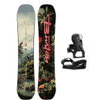 Placa Snowboard BURTON - Men's - CUSTOM Flying V JUNGLE W26 x Legaturi Snowboard CLEW Independence 1.0 2026 - Black