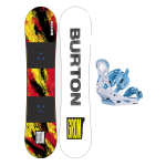 SET BURTON - Kids - GROM Flat Top KETCHUPMUSTARD 110 W26 x Legaturi Snowboard Burton - SMALLS DUSTY BLUE L W26