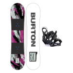 SET BURTON - Kids - GROM Flat Top PURPLE/TEAL 120 W26 x Legaturi Snowboard Burton - SMALLS BLACK L W26
