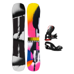 Placa Snowboard BURTON - REWIND PurePop Camber SPRAY PAINT W26 x Legaturi Snowboard CLEW Freedom 1.0 2025 Black