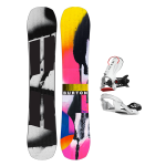 Placa Snowboard BURTON - REWIND PurePop Camber SPRAY PAINT W26 x Legaturi Snowboard CLEW Freedom 1.0 2025  White L