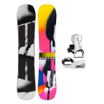 Placa Snowboard BURTON - REWIND PurePop Camber SPRAY PAINT W26 x Legaturi Snowboard CLEW Independence 1.0 2026 - White