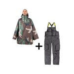 SET Hanorac SKI SNOWBOARD 20.000mm Endeavor 3L Scout Poncho WOODLAND  x Salopeta Snowboard ENDEAVOR - 3L Scout 20K Removable Black
