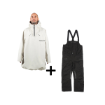 SET Hanorac SKI SNOWBOARD 20.000mm Endeavor 3L Scout Poncho FIBER x Salopeta Snowboard ENDEAVOR - 3L Shelter 20K Black