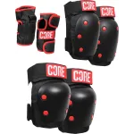 Protecii - CORE Set Protectie Skate 3-buc (Negru/Rosu)