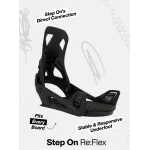 Legaturi Snowboard BURTON - STEP ON X Men's - BLACK W27 - M