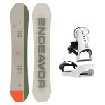 SET Placa Snowboard ENDEAVOR - Maverick QSL 159 2025 + Legaturi Snowboard CLEW Independence 1.0 2027 - White