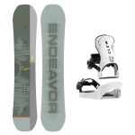 SET Placa Snowboard ENDEAVOR - Ranger QSL 2025 + Legaturi Snowboard CLEW Independence 1.0 2027 - White