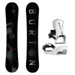 SET Placa Snowboard BURTON - CULTIVATOR Flat Top DARK MIST 2027 + Legaturi Snowboard CLEW Independence 1.0 2027 - White