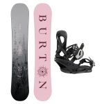 SET Placa Snowboard BURTON - CULTIVATOR Flat Top MIST 2027 + Legaturi Snowboard BURTON - Women's - SCRIBE Black W27