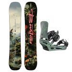 SET Placa Snowboard BURTON - Men's - CUSTOM Camber JUNGLE 2027 + Legaturi Snowboard BURTON - Men's - CARTEL Gray/Green Voltage W27
