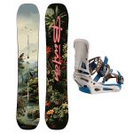 SET Placa Snowboard BURTON - Men's - CUSTOM Camber JUNGLE 2027 + Legaturi Snowboard BURTON - Men's - MALAVITA Warm Gray W27