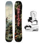 SET Placa Snowboard BURTON - Men's - CUSTOM Camber JUNGLE 2027 + Legaturi Snowboard CLEW Independence 1.0 2027 - White