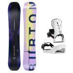 SET Placa Snowboard BURTON - Men's - CUSTOM Flying V FADED 2027 + Legaturi Snowboard CLEW Independence 1.0 2027 - White