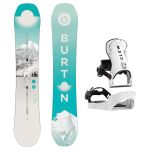 SET Placa Snowboard BURTON - Women's - FEELGOOD Flying V FIRST TRACKS 2027 - 146 + Legaturi Snowboard CLEW Independence 1.0 2027 - White