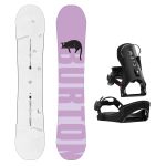 SET Placa Snowboard BURTON - Women's - YEASAYER Flying V PAWS 2027 + Legaturi Snowboard CLEW Independence 1.0 2027 - Black