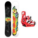 SET Placa Snowboard LIB TECH - OFF RAMP 2027 - 154 + Legaturi Snowboard BURTON - Men's - FREESTYLE Geranium Red W27