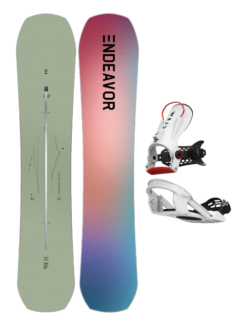 SET ENDEAVOR - Free Ranger Directors 2025 x Legaturi Snowboard CLEW Freedom 1.0 2025  White L
