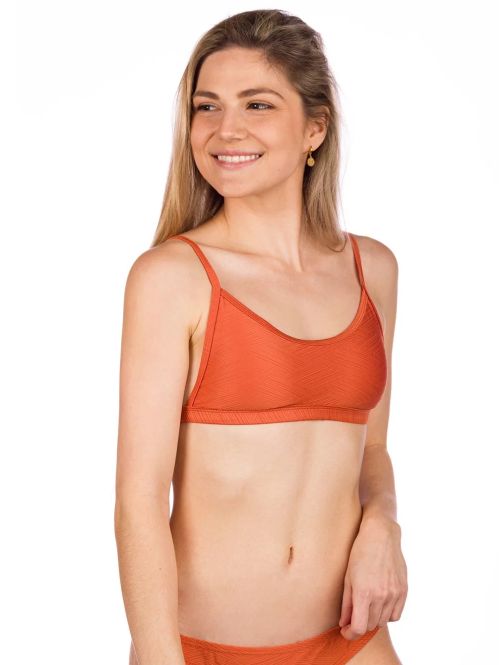 Bikin Top Damsel Cross Hatch Carmen Orange