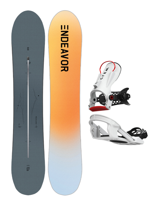 SET ENDEAVOR - Apollo Directors PRO 2025 x Legaturi Snowboard CLEW Freedom 1.0 2025 White L