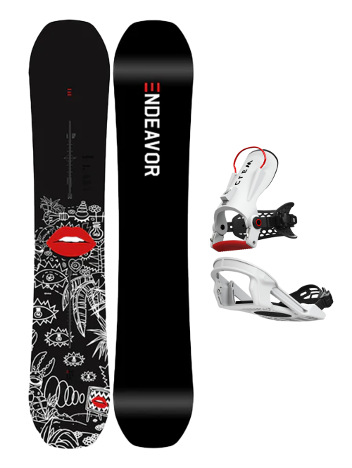 SET ENDEAVOR Ranger x Lee McConnell W25 x Legaturi Snowboard CLEW Freedom 1.0 2025 White L