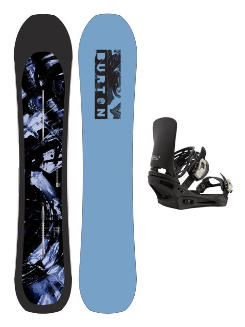 Placa Snowboard BURTON - CARTOGRAPHER Directional Camber 159 W26 x Legaturi Snowboard BURTON - Men's - CARTEL BLACK W26