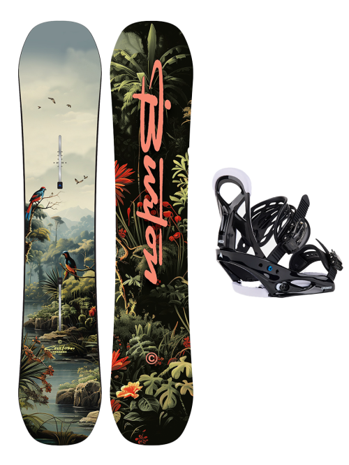 SET BURTON - Kids - CUSTOM SMALLS Camber JUNGLE W26 x Legaturi Snowboard Burton - SMALLS BLACK L W26
