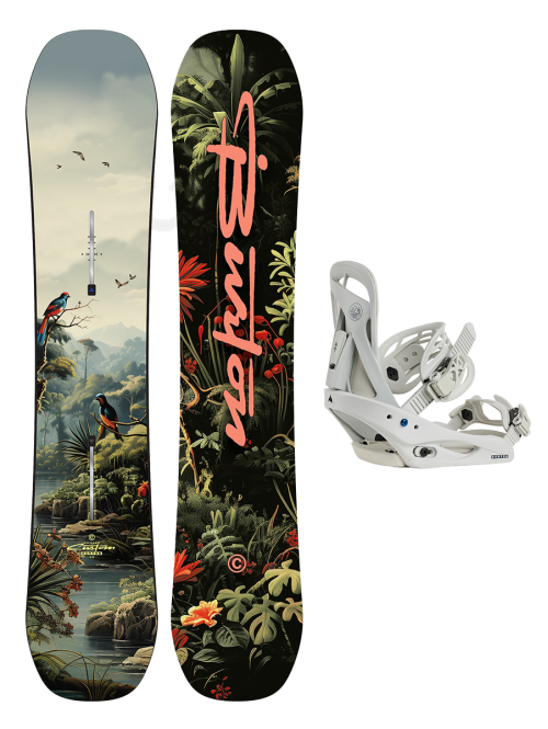 SET BURTON - Kids - CUSTOM SMALLS Camber JUNGLE W26 x Legaturi Snowboard BURTON - Women's - CITIZEN GRAY CLOUD M W26