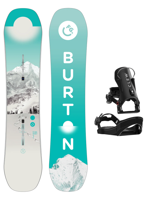 SET BURTON - Kids - FEELGOOD SMALLS PurePop Camber W26 x Legaturi Snowboard CLEW Independence 1.0 2026 - Black
