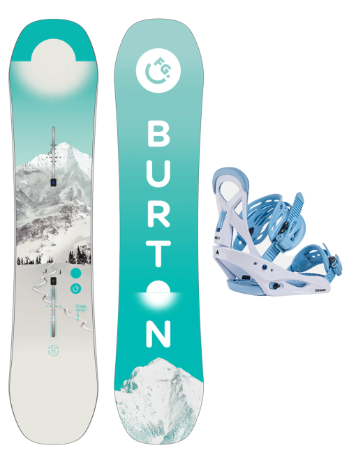 SET BURTON - Kids - FEELGOOD SMALLS PurePop Camber W26 x Legaturi Snowboard Burton - SMALLS DUSTY BLUE L W26