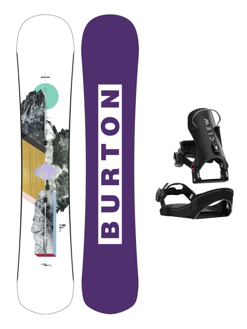 Placa Snowboard BURTON - Women's - HIDEAWAY Flat Top GRAPHIC W26 x Legaturi Snowboard CLEW Independence 1.0 2026 - Black