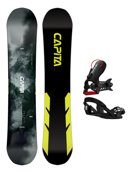 Placa Snowboard CAPiTA MEGA MERCURY 2026 157 x Legaturi Snowboard CLEW Freedom 1.0 2025 Black