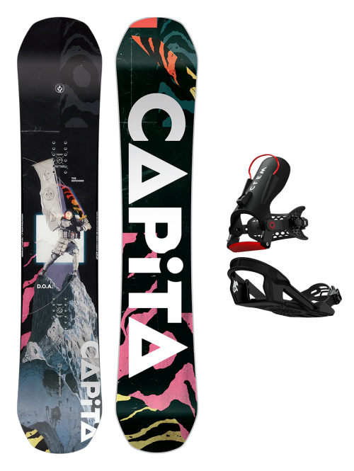 Placa Snowboard CAPiTA D.O.A. 2026 x Legaturi Snowboard CLEW Freedom 1.0 2025 Black