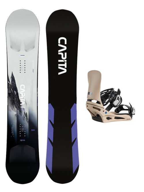 SET CAPiTA MEGA MERC 2025 x Legaturi Snowboard BURTON - Men's - CARTEL SUMMIT TAUPE M W26
