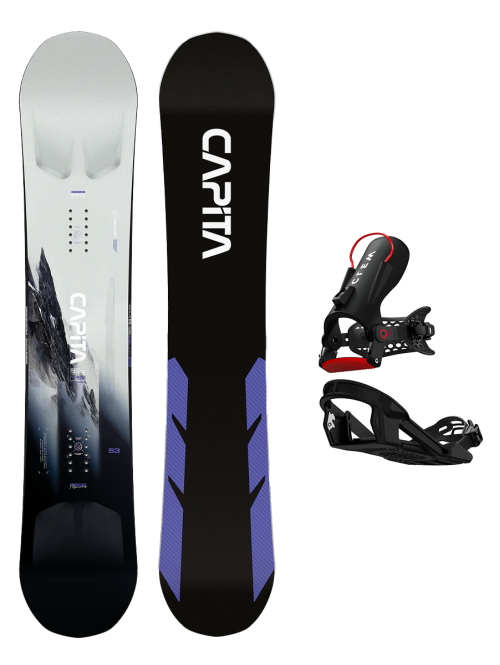 SET CAPiTA MEGA MERC 2025 x Legaturi Snowboard CLEW Freedom 1.0 2025 Black