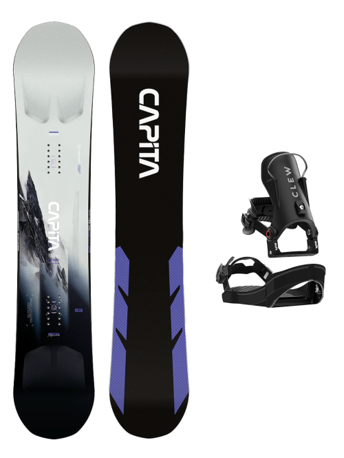SET CAPiTA MEGA MERC 2025 x Legaturi Snowboard CLEW Independence 1.0 2026 - Black