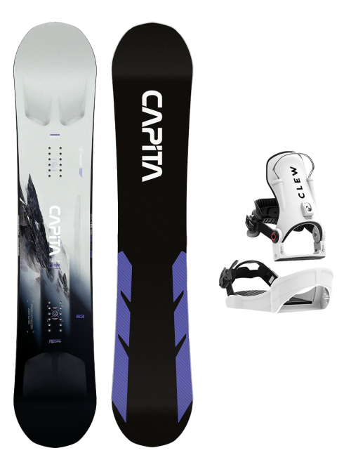 SET CAPiTA MEGA MERC 2025 x Legaturi Snowboard CLEW Independence 1.0 2026 - White