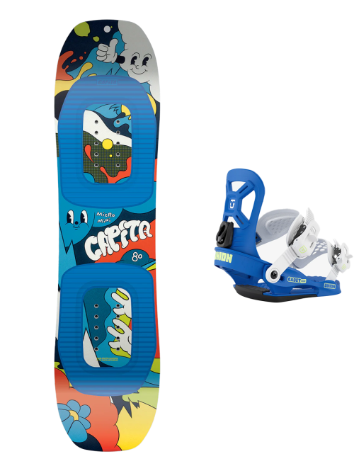 SET CAPiTA MICRO MINI 2026 x Legaturi Snowboard UNION Kid's 2026 CADET Mini Blue