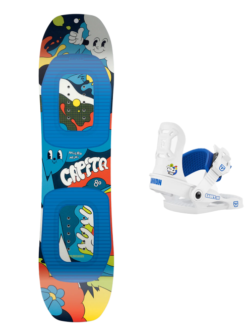 SET CAPiTA MICRO MINI 2026 x Legaturi Snowboard UNION Kid's 2026 CADET One White