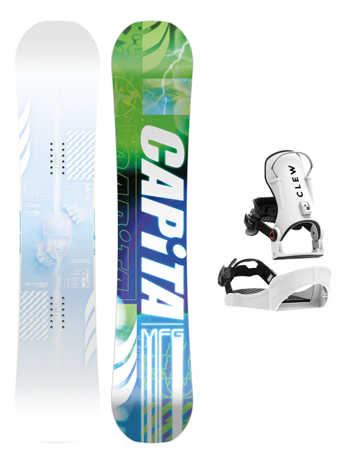 SET CAPiTA PATHFINDER REVERSE CAMBER x Legaturi Snowboard CLEW Independence 1.0 2026 - White