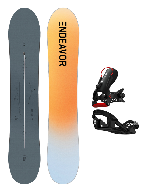 SET ENDEAVOR - Apollo Directors PRO 2025 x Legaturi Snowboard CLEW Freedom 1.0 2025 Black