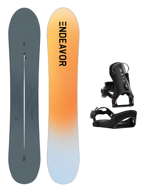 SET ENDEAVOR - Apollo Directors PRO 2025 x Legaturi Snowboard CLEW Independence 1.0 2026 - Black