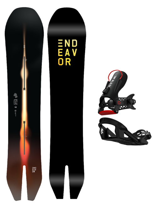 SET Endeavor ARCHETYPE 158 x Legaturi Snowboard CLEW Freedom 1.0 2025 Black