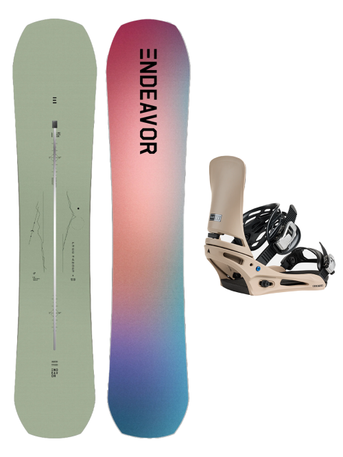 SET ENDEAVOR - Free Ranger Directors 2025 x Legaturi Snowboard BURTON - Men's - CARTEL SUMMIT TAUPE W26