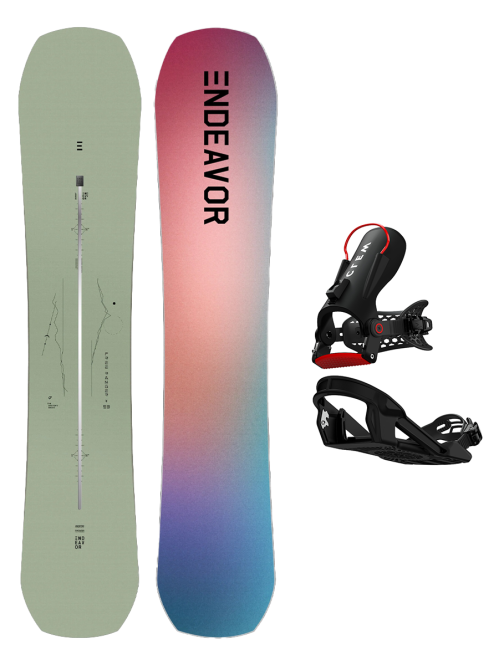 SET ENDEAVOR Free Ranger Directors W25 x Legaturi Snowboard CLEW Freedom 1.0 2025 Black