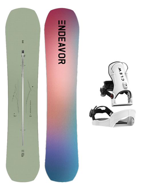SET ENDEAVOR - Free Ranger Directors 2025 x Legaturi Snowboard CLEW Independence 1.0 2026 - White